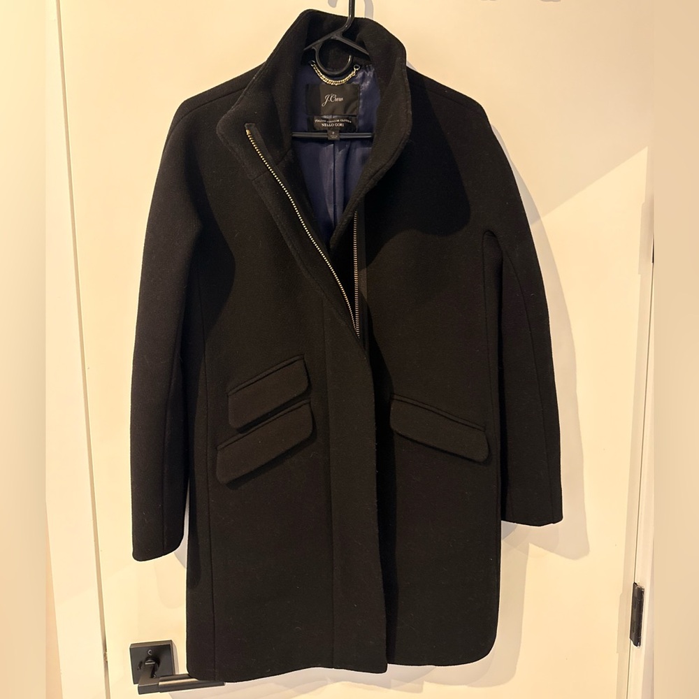 J. Crew Women's Black Italian Stadium Cloth Coat